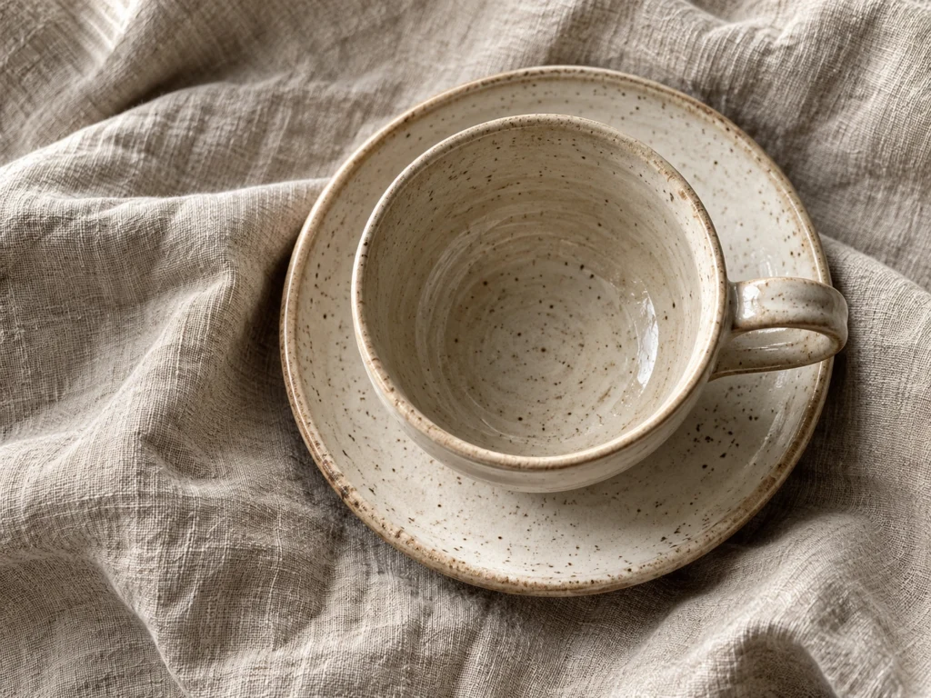Ceramic cups viewed from above